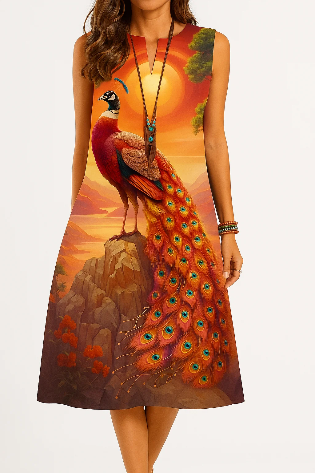 Женское модное и элегантное прямое платье с длинными рукавами - Фотография_2