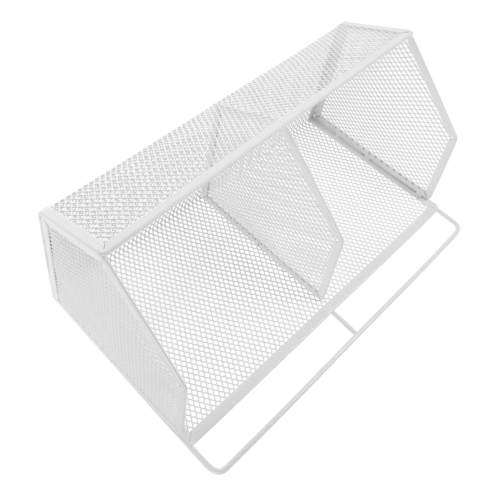 Белый металлический двухсекционный настольный органайзер