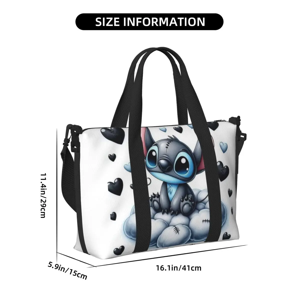 Большая большая сумка slilo and stitch с героями мультфильмов - Фотография_4