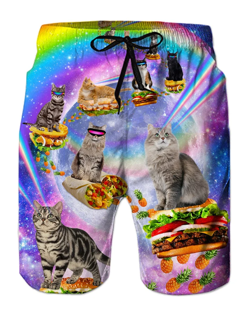 Funny animal dinosaur beach shorts