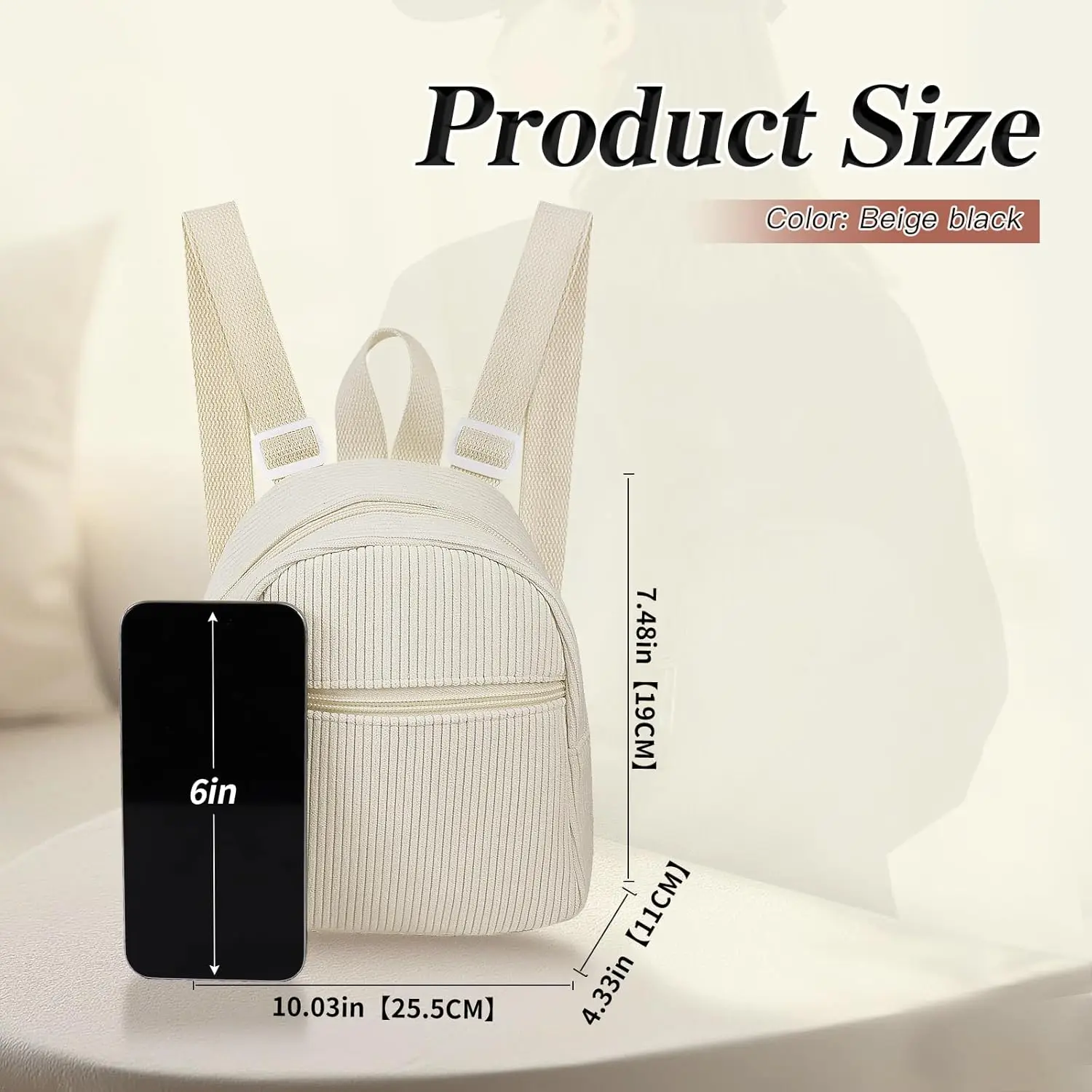 Маленький вельветовый рюкзак - Фотография_2