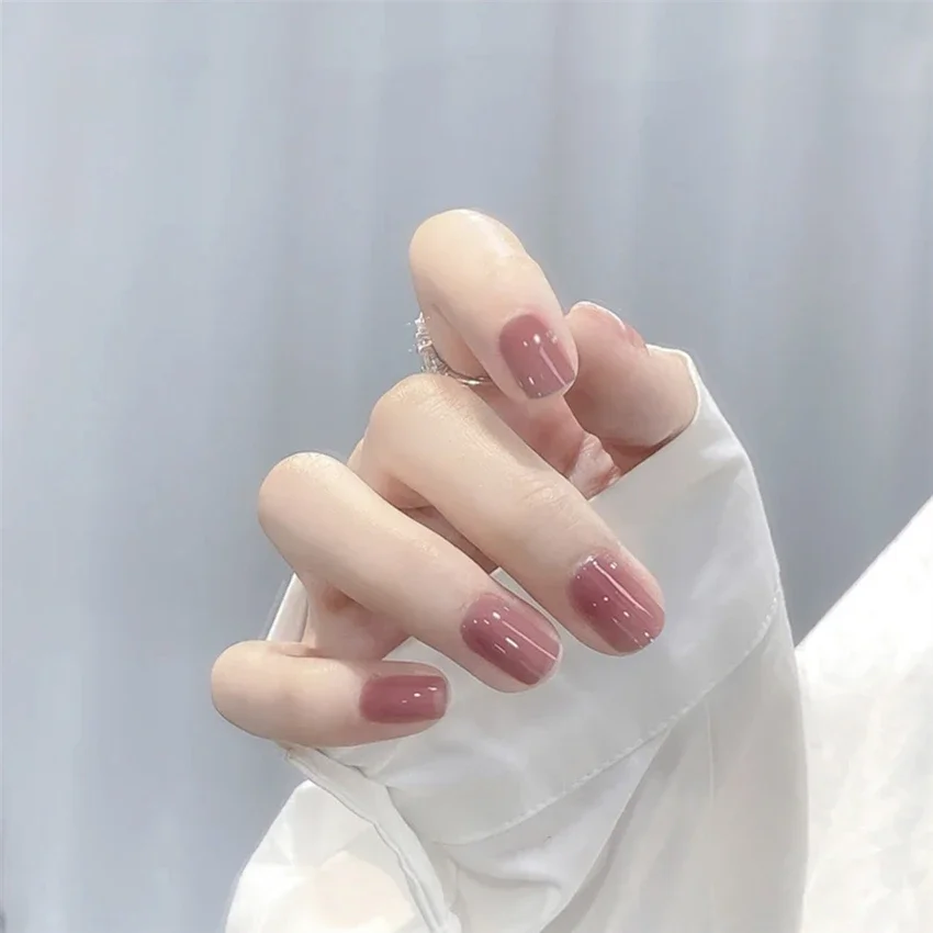 Накладные ногти черного и синего цвета с полным покрытием - Фотография_3