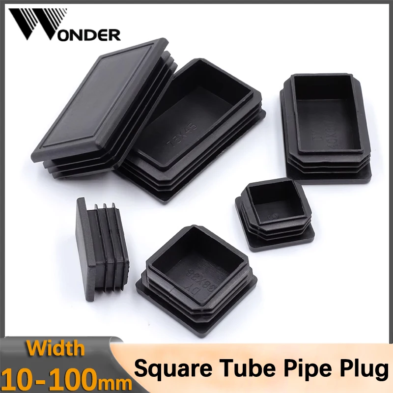 Черная пластиковая квадратная заглушка для труб