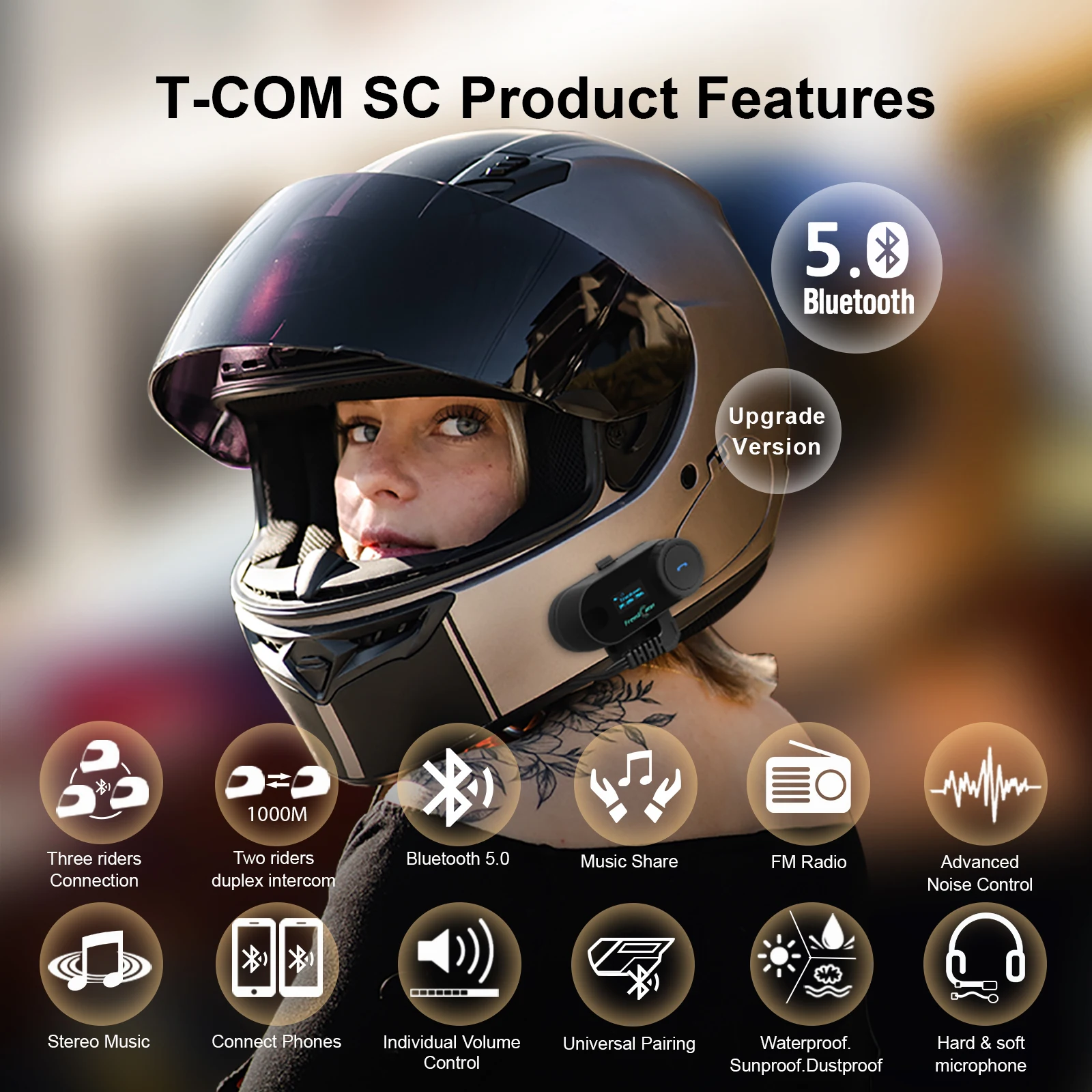 Гарнитура для мотоциклетного шлема freedconn t com sc - Фотография_2