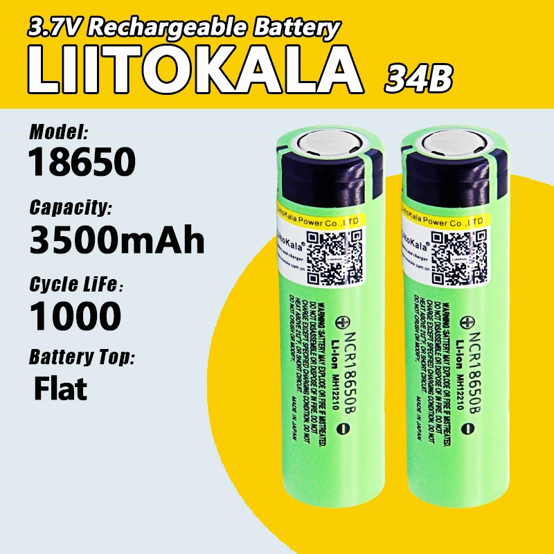 Liitokala 34b 100% новый оригинальный ncr18650b 3