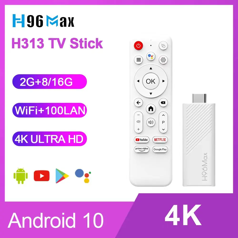 H96max h313 tv stick 4k android 10 tv box 2