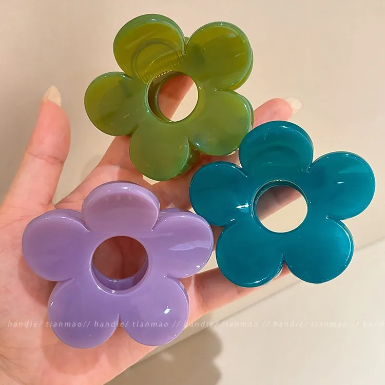 Красочные полые цветочные коготь для волос из ацетата