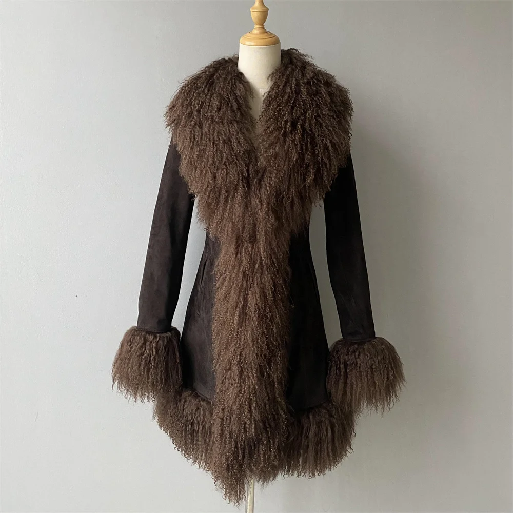 Jaxmonoy настоящее замшевое пальто - Фотография_4