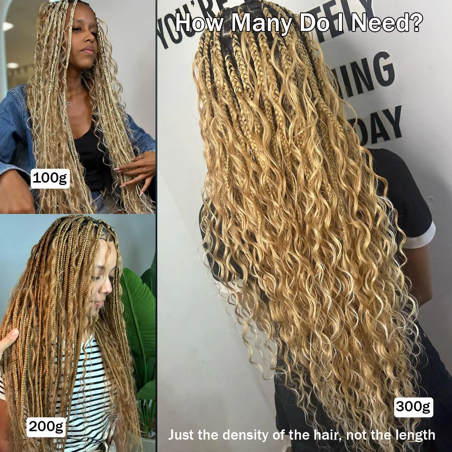 Water wave boho brads human braiding - Фотография_4