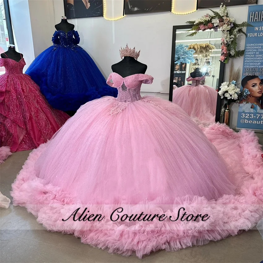 Розовое платье принцессы quinceanera sweet 16 - Фотография_2