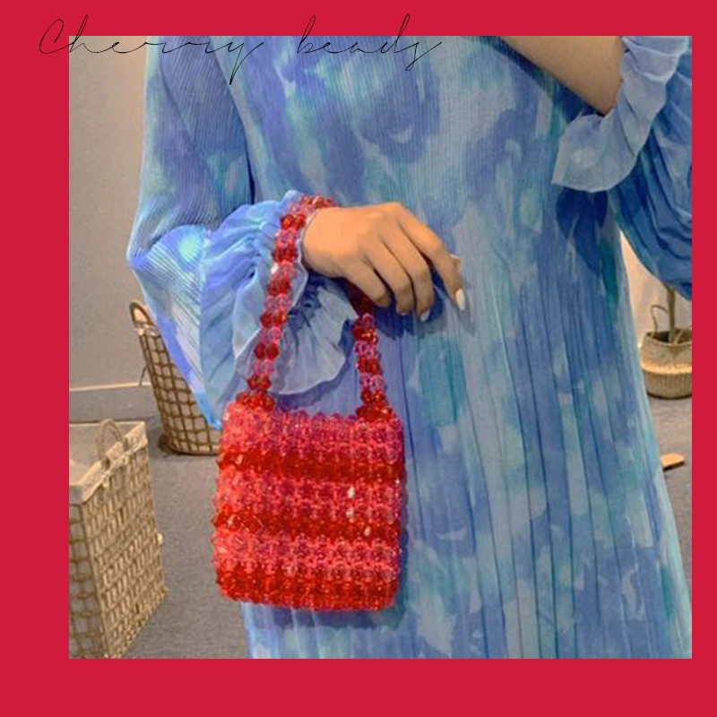 Cherry color transparent bag beautiful - Фотография_3