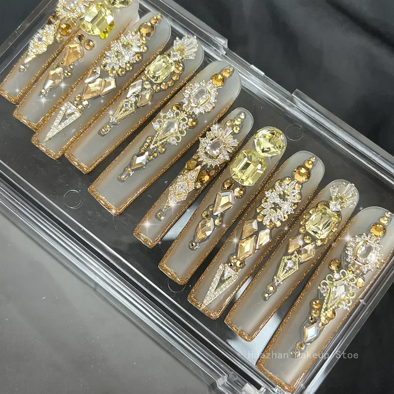 Настраиваемые сверхдлинные накладные ногти ручной работы