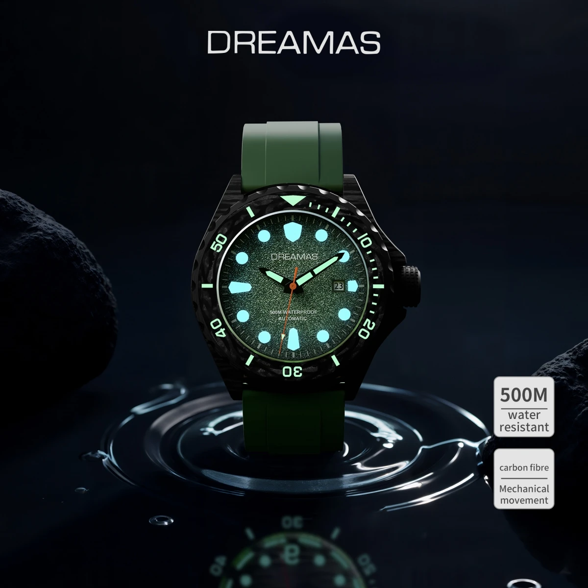 Часы для дайвинга dreamas из углеродного волокна - Фотография_3