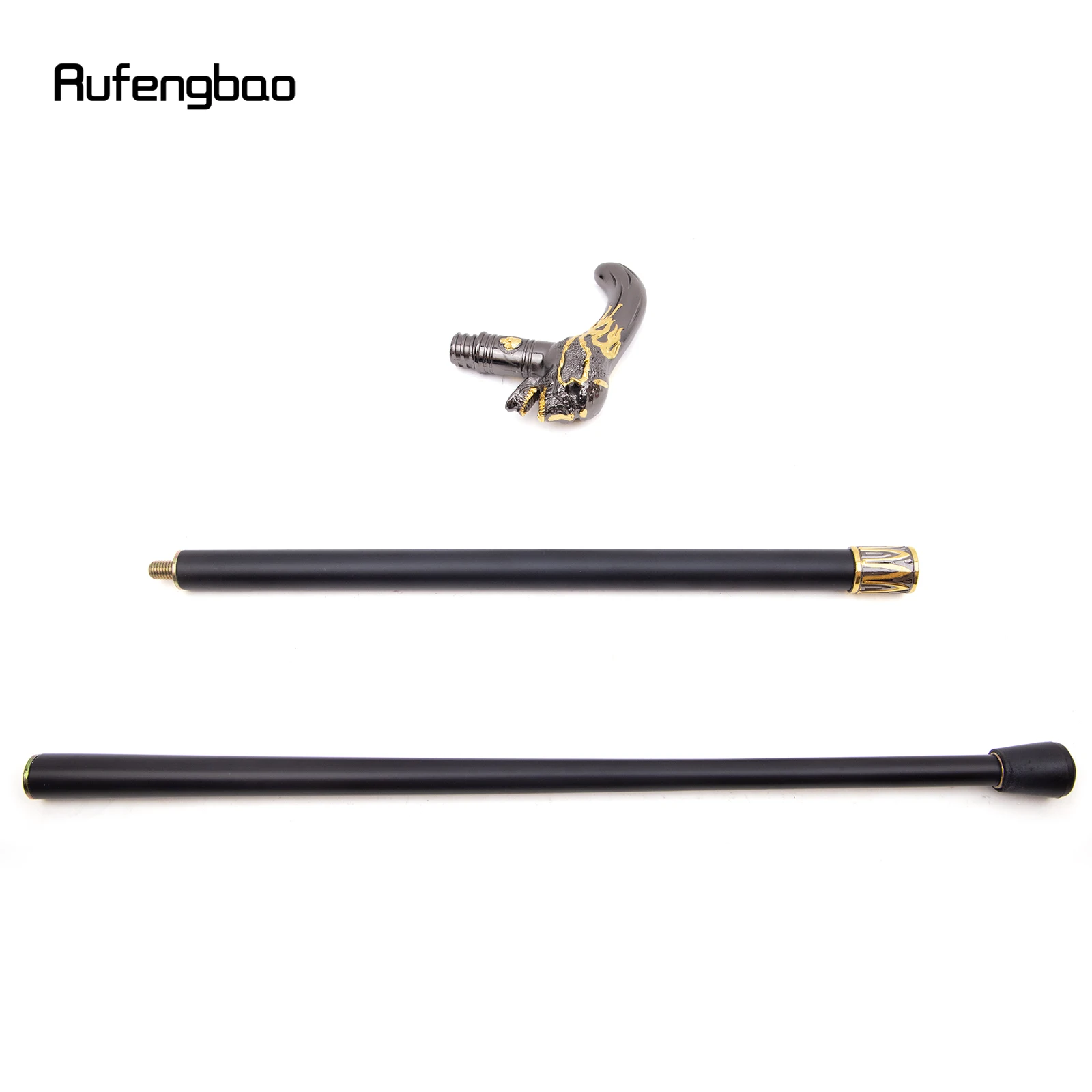 Золотой черный череп голова трость - Фотография_6