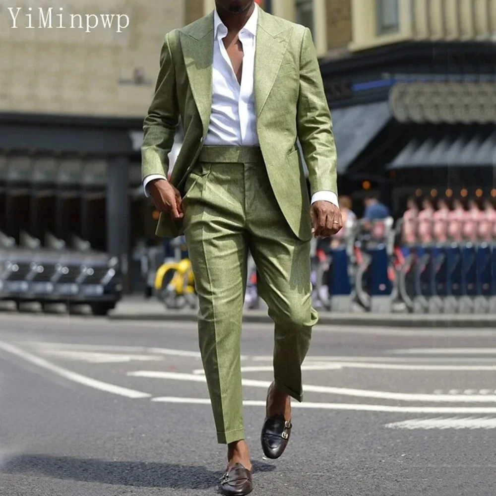 Yiminpwp зеленый мужской костюм