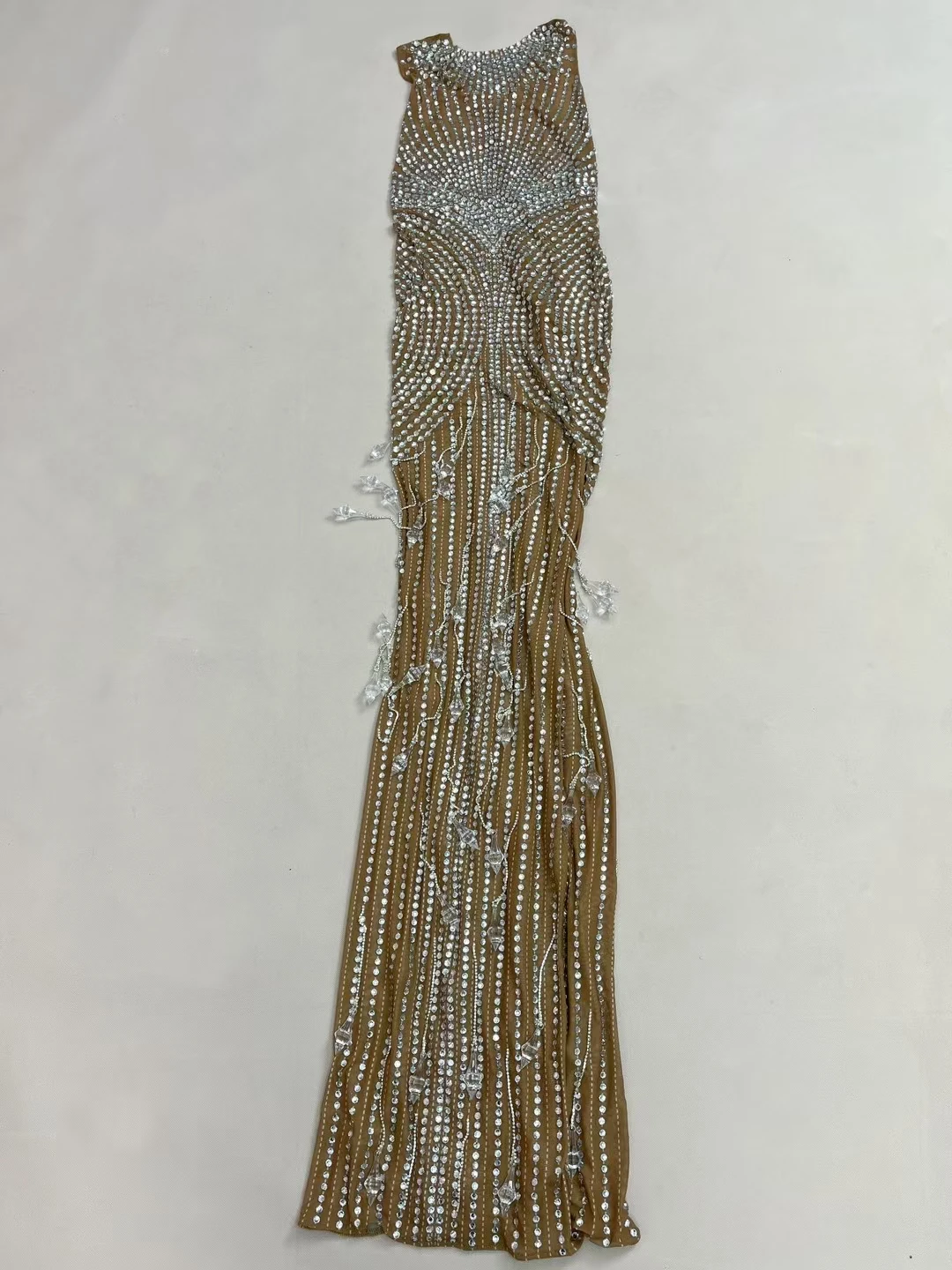 Guyawen элитное роскошное блестящее платье с подвесками и кристаллами - Фотография_6