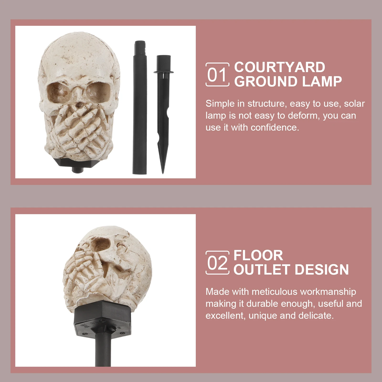 Лампа хэллоуин солнечный сад череп - Фотография_2