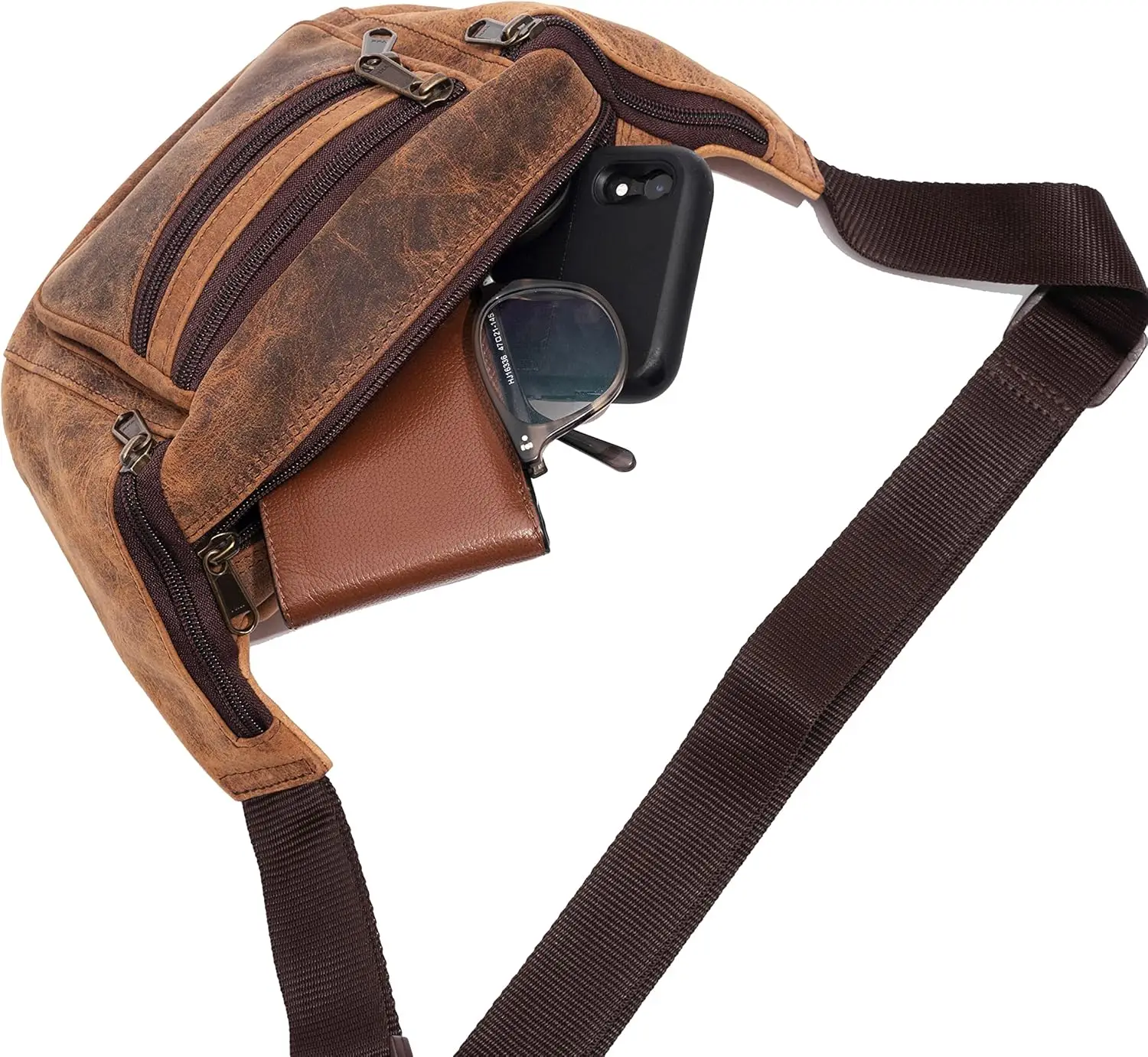 Komalc премиум поясная сумка из кожи буйвола - Фотография_5