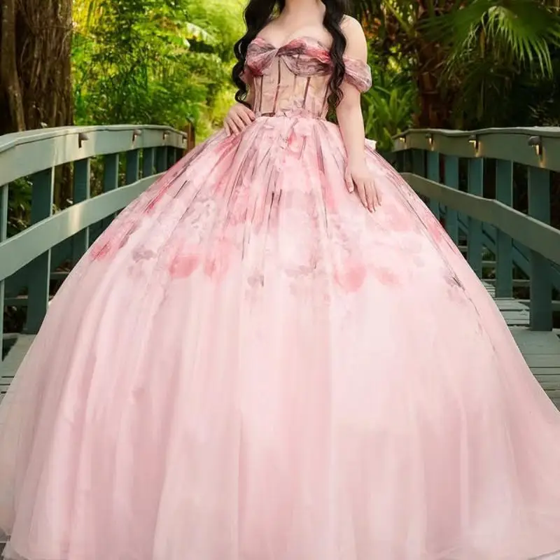 Блестящее синее платье quinceanera - Фотография_3