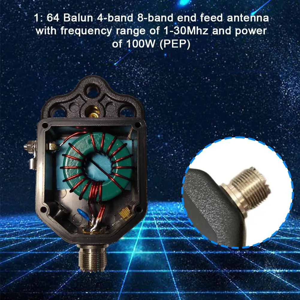1:64 полуволновая антенна balun