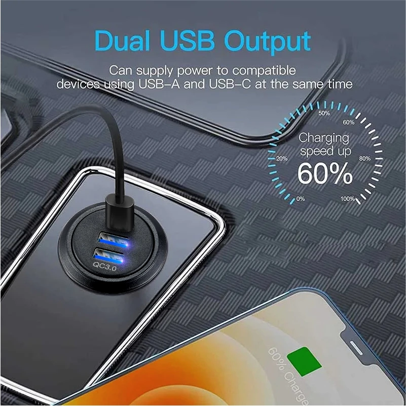 В для быстрой зарядки 3 0 usb-розетка pd usb-c и два порта qc3.0 для лодок - Фотография_6