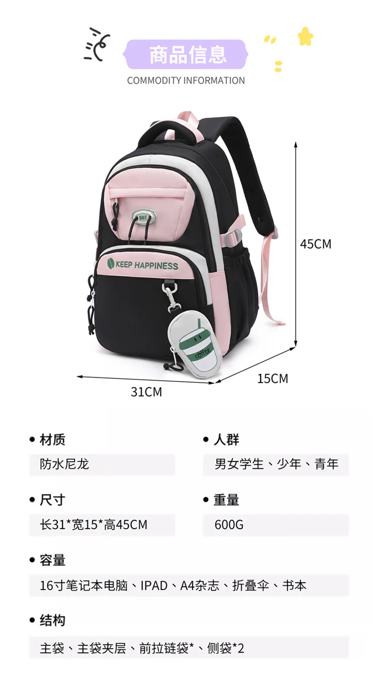 Бестселлер, повседневная школьная сумка для девочек-подростков - Фотография_2