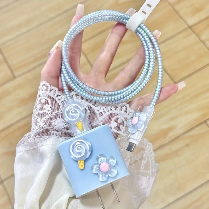 Защитный чехол для зарядного устройства с цветами - Фотография_3