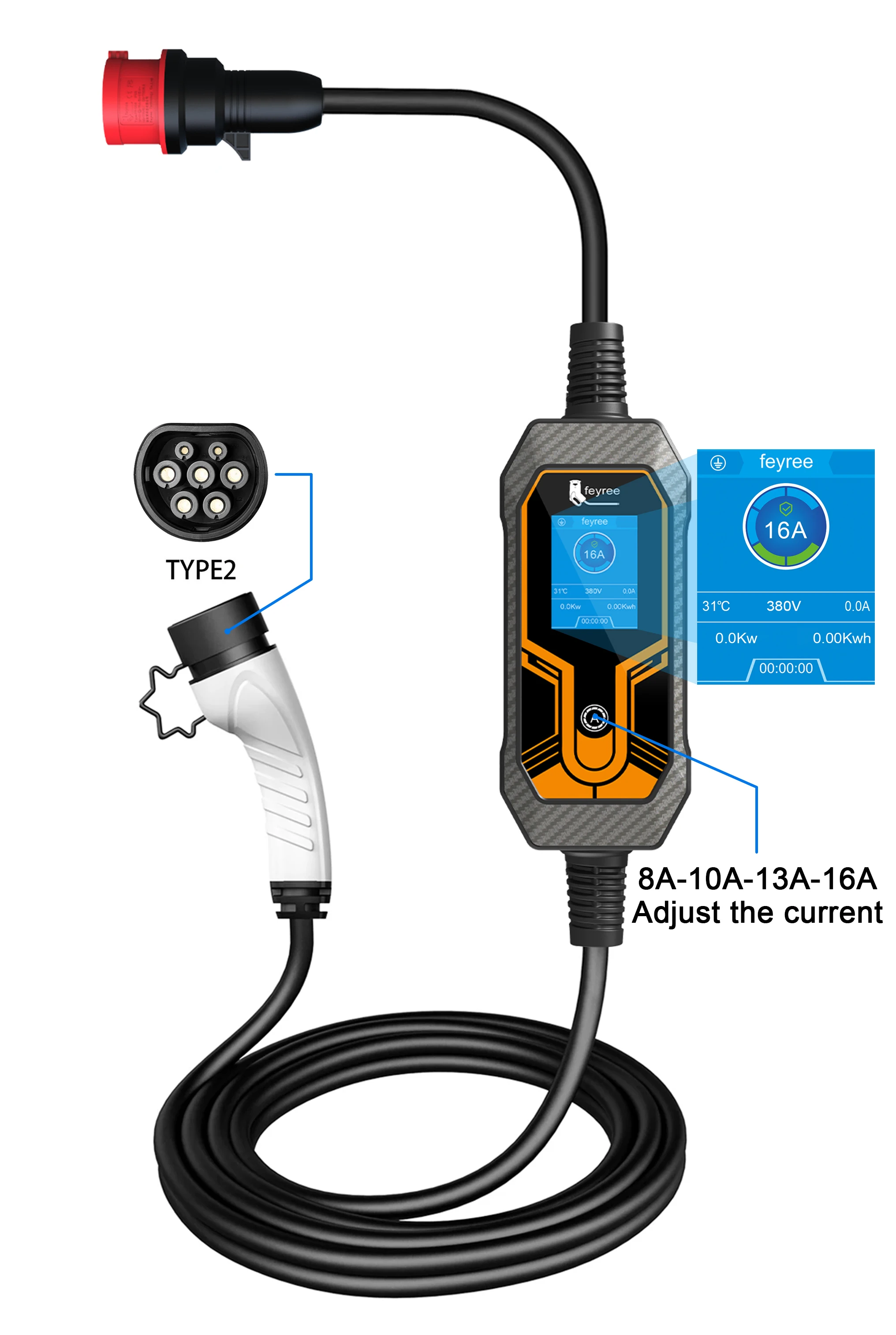 Feyree 11kw 16a портативное зарядное - Фотография_2