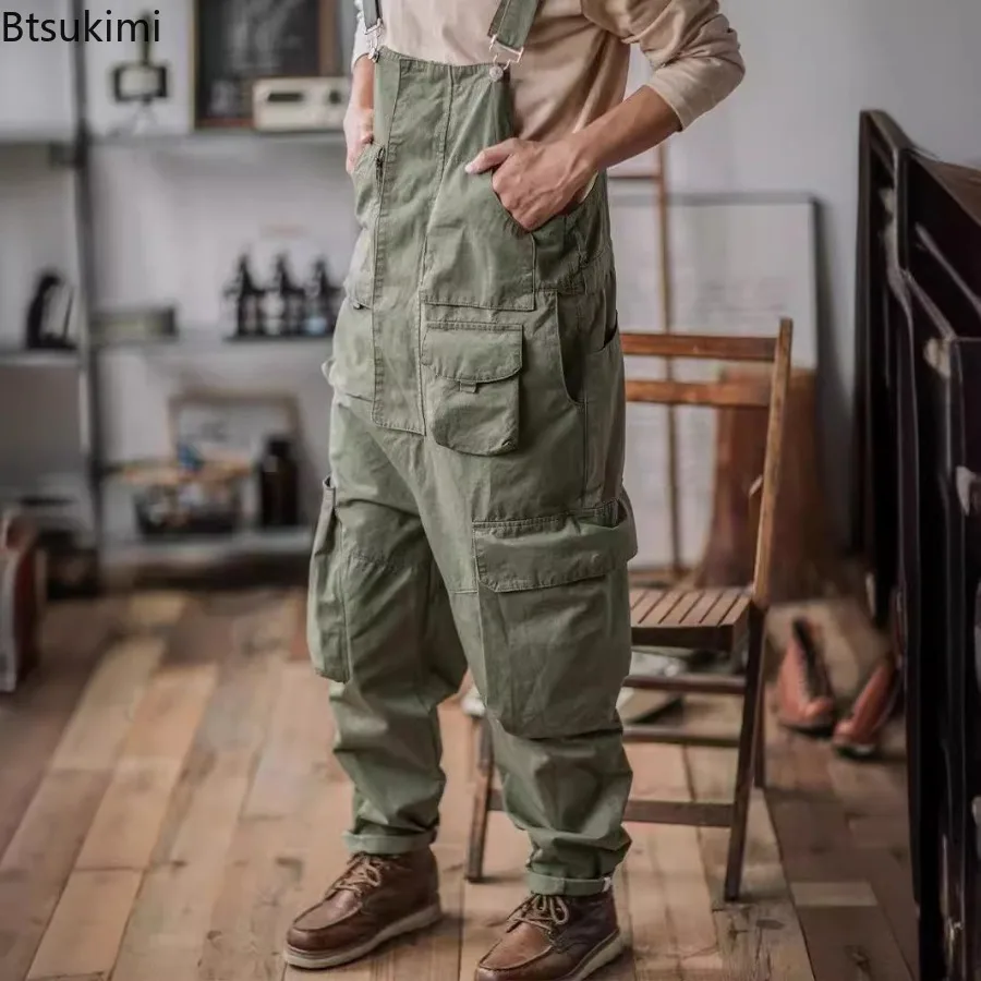 2026 мужские хлопковые брюки-карго свободного покроя в стиле ретро - Фотография_2