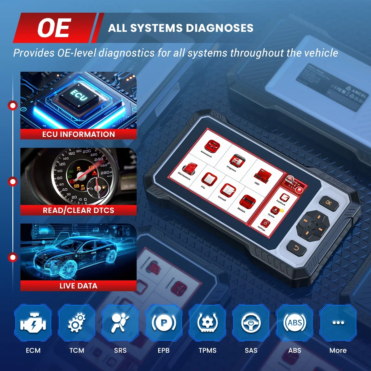 Ancel fx6100 все системы obd2 сканер - Фотография_2