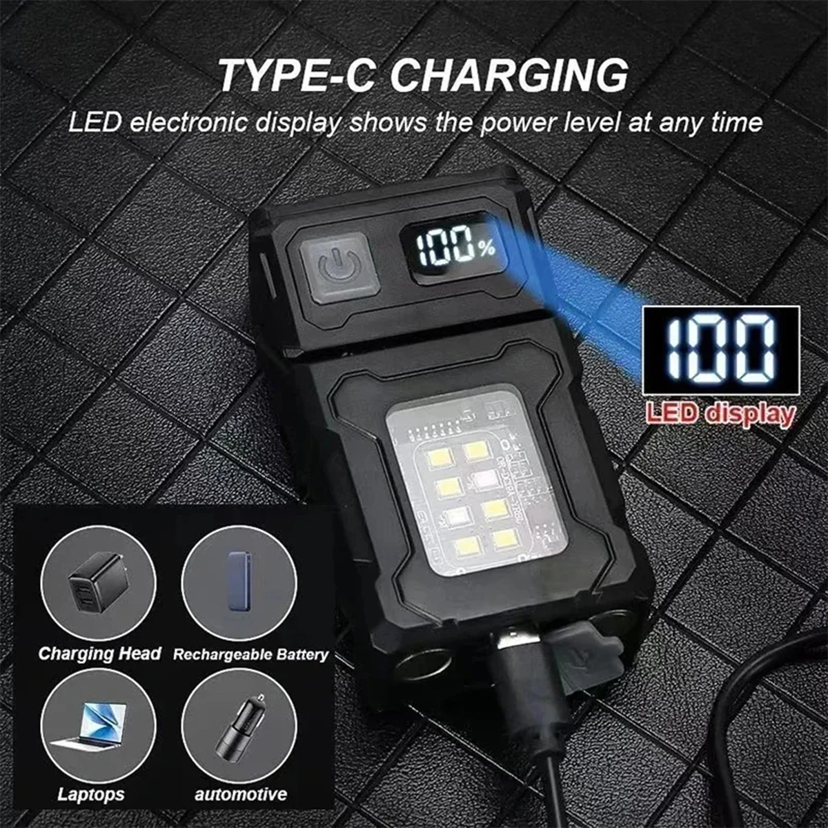 Мини - фонарик led cob usb зарядка - Фотография_5