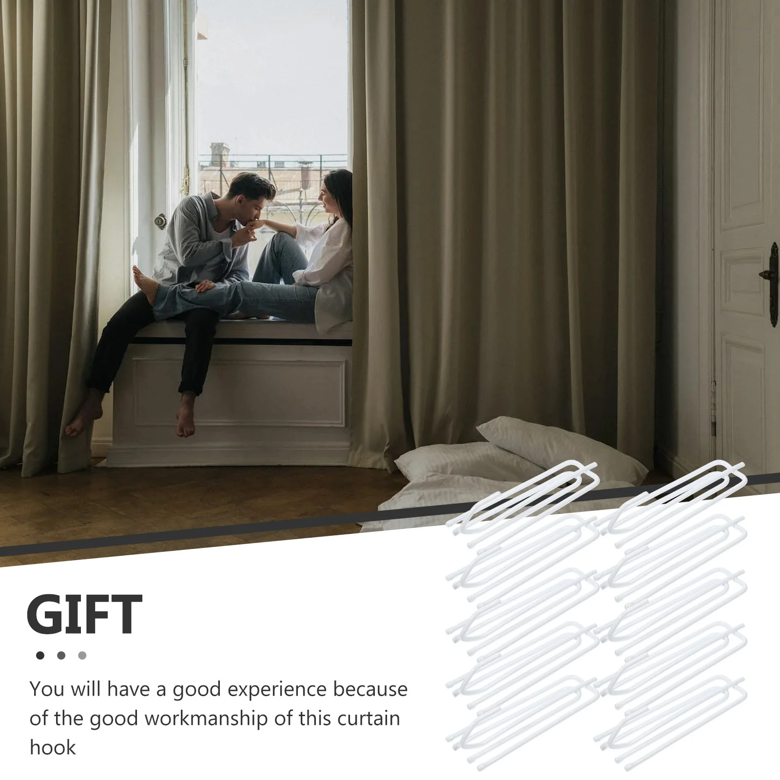 Крючки для штор из нержавеющей стали с 4 зубцами