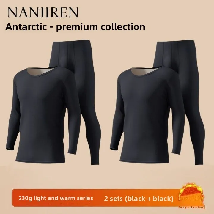 Антарктический зимний двусторонний бархатный мужской комплект термобелья - Фотография_3