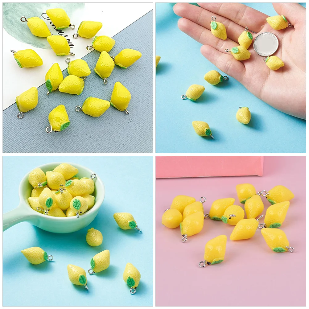 Подвески в виде лимона из смолы - Фотография_5