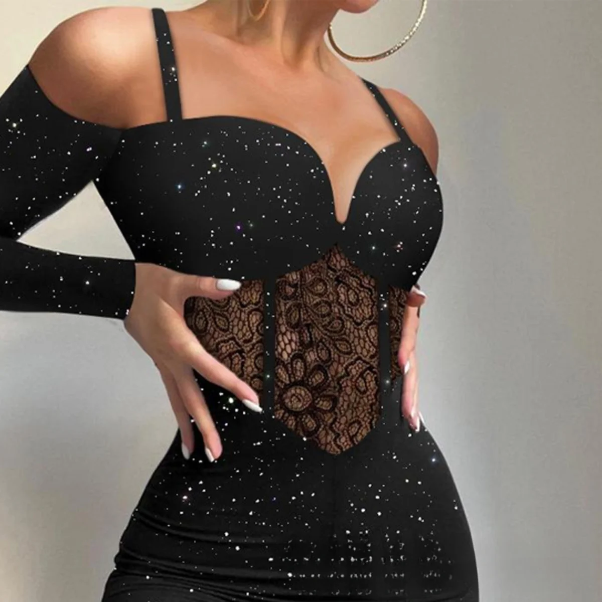 Кружевное сетчатое боди - Фотография_2
