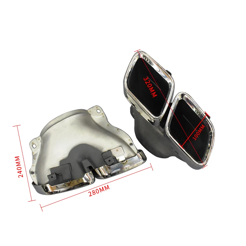 Прямоугольный глушитель из нержавеющей стали для mercedes benz amg gt63s - Фотография_5