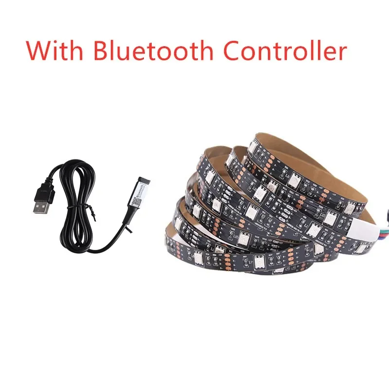 Usb светодиодная лента 5v rgb водонепроницаемый черный pcb 5050 0 - Фотография_3