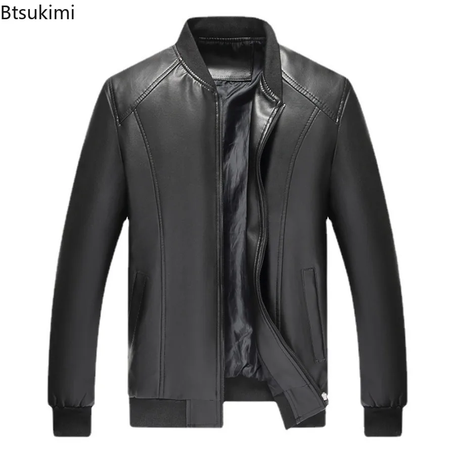 Новые весенне-осенние мужские куртки из искусственной кожи - Фотография_3