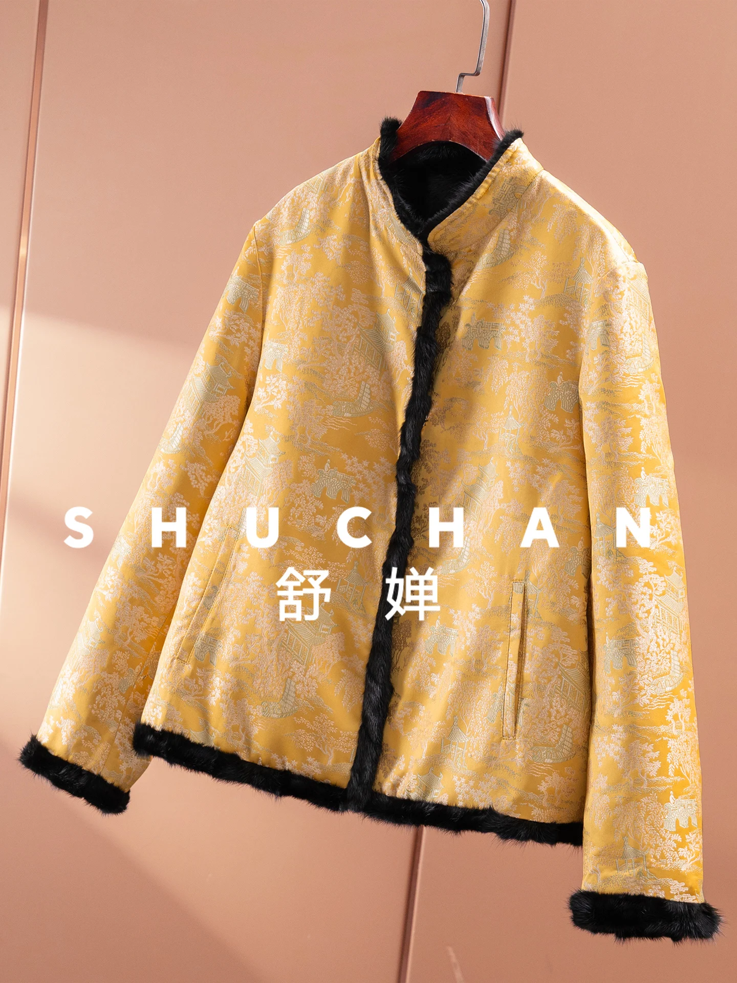 Норковая шуба с воротником-стойкой по обеих сторон - Фотография_5