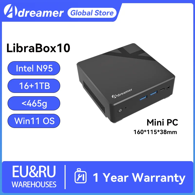 Мини-пк adreamer intel alder lake n95 16g 1t ddr5 4800 мгц m