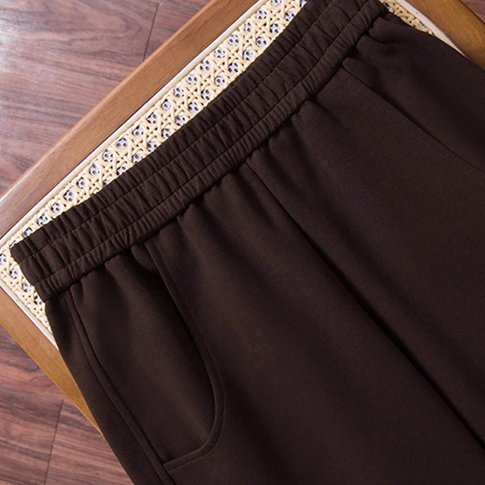 Брюки-бананы винно-красного цвета в европейском стиле - Фотография_5