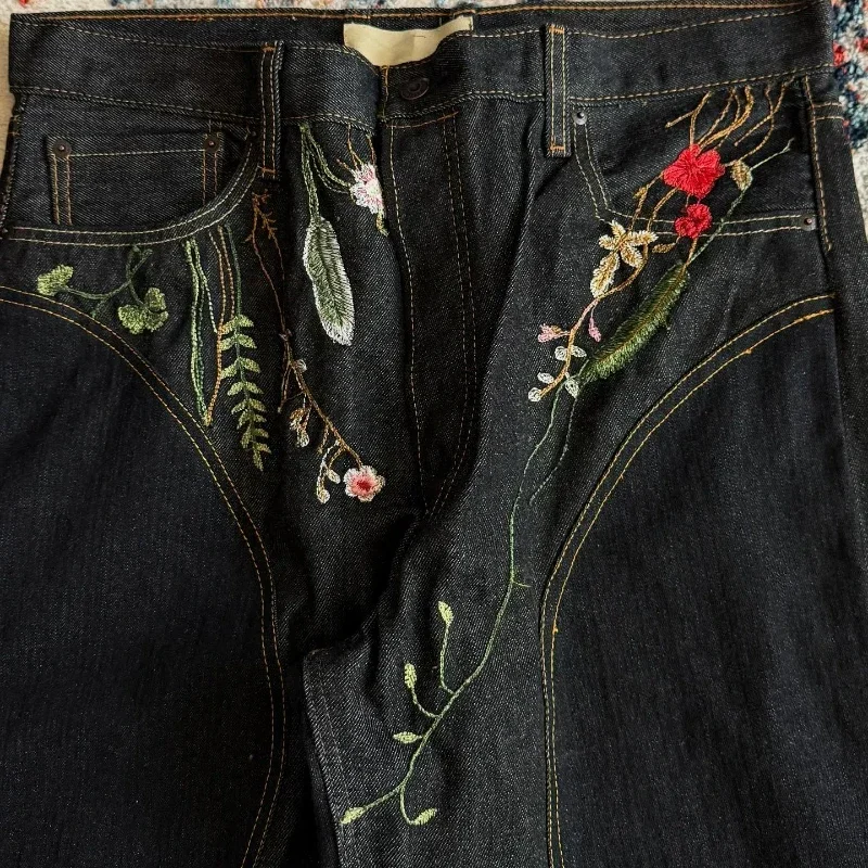 Мешковатые джинсы y2k с цветочным принтом - Фотография_4