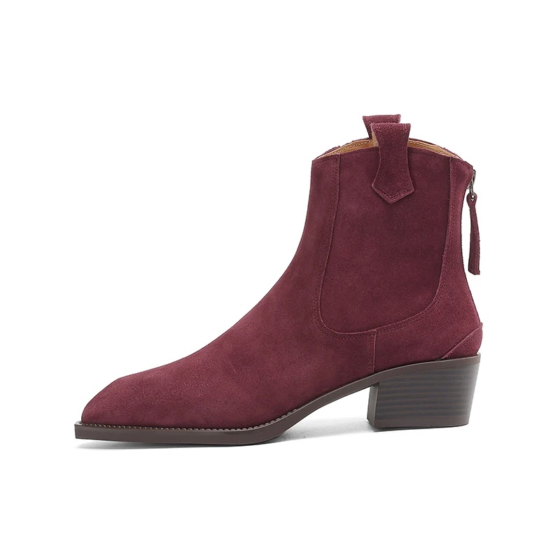 Трендовые женские замшевые ботинки в стиле вестерн - Фотография_4