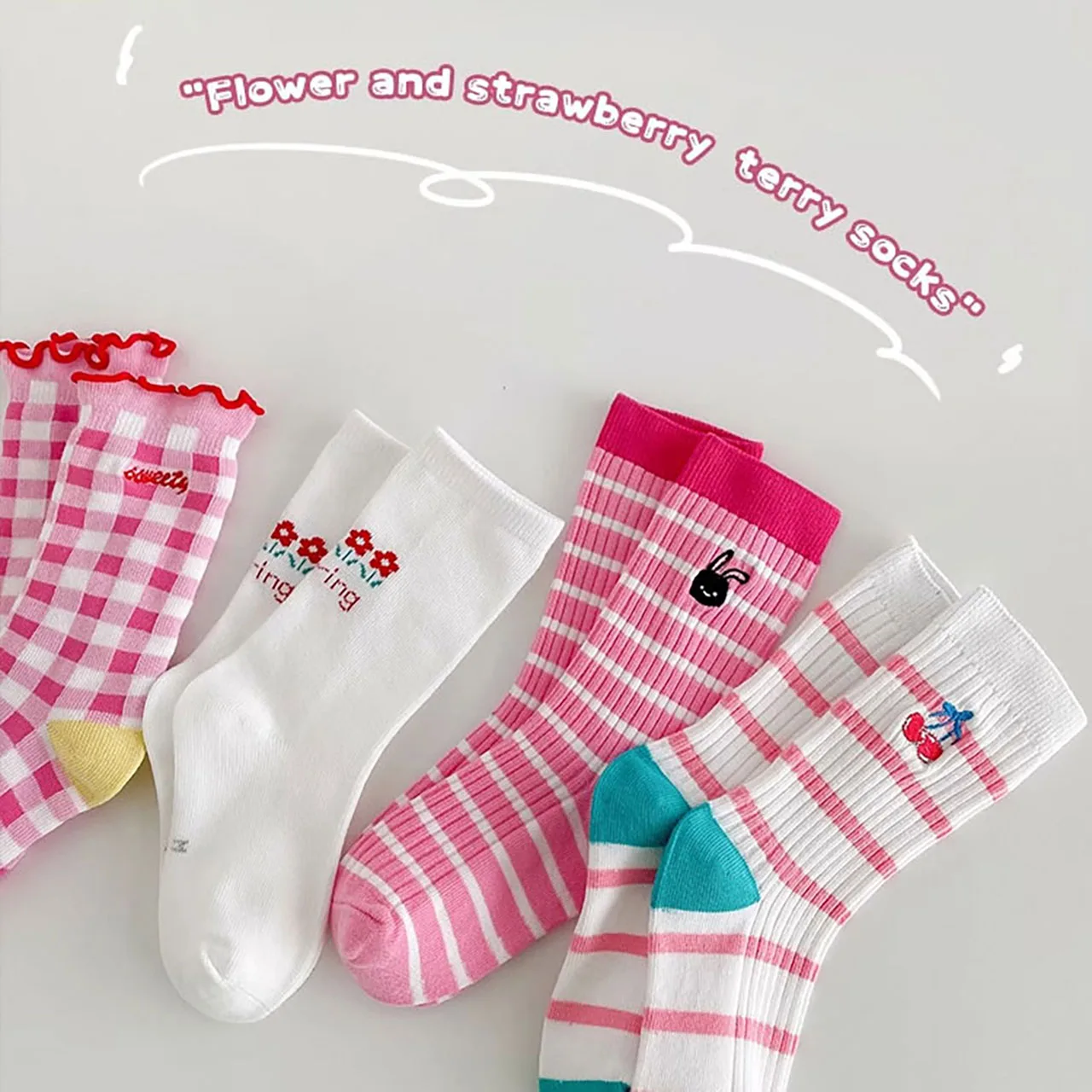 4 пары розовых носков принцессы с героями мультфильмов для девочек - Фотография_3