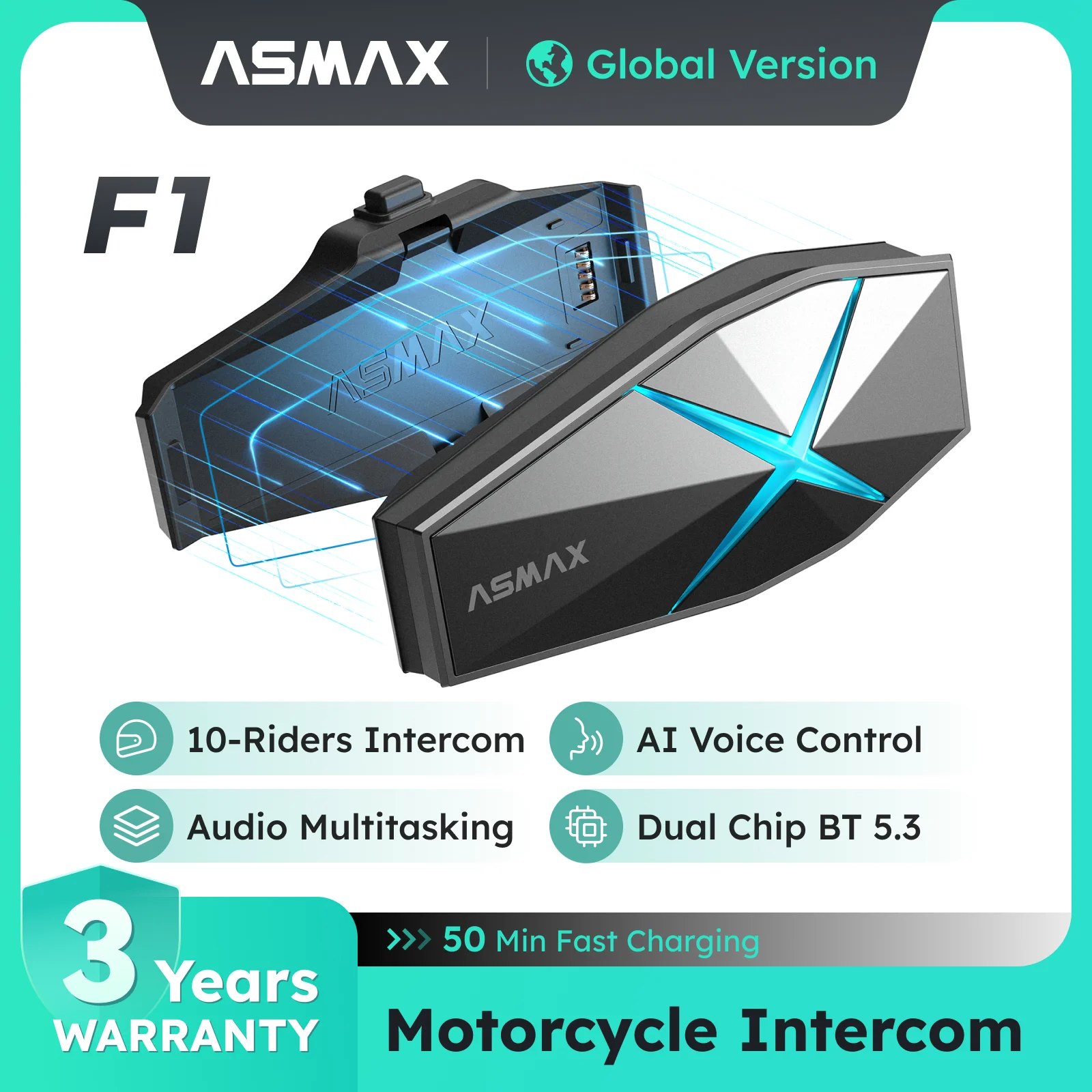 Asmax f1 bluetooth-домофон для мотоцикла