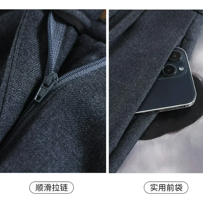 Wool осенние тонкие прямые женские брюки с высокой талией - Фотография_6