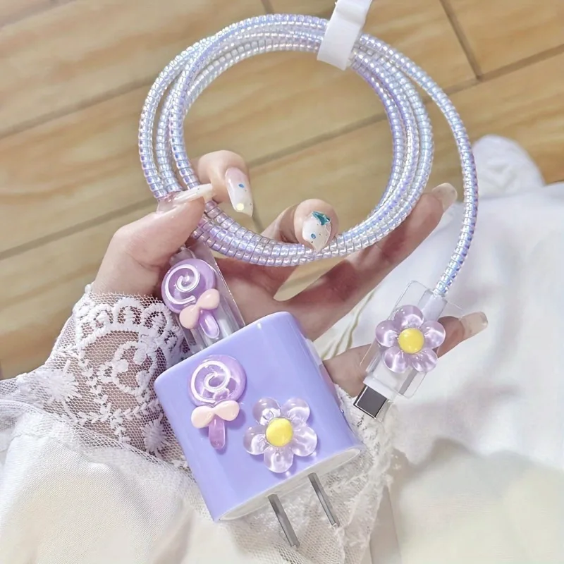 Защитный чехол для зарядного устройства с цветами - Фотография_4