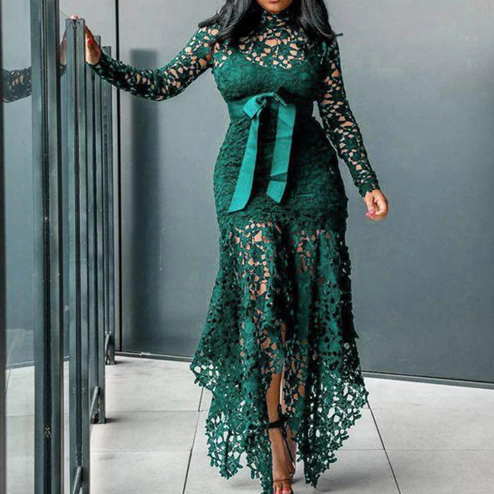 Женское кружевное ажурное платье больших размеров - Фотография_4