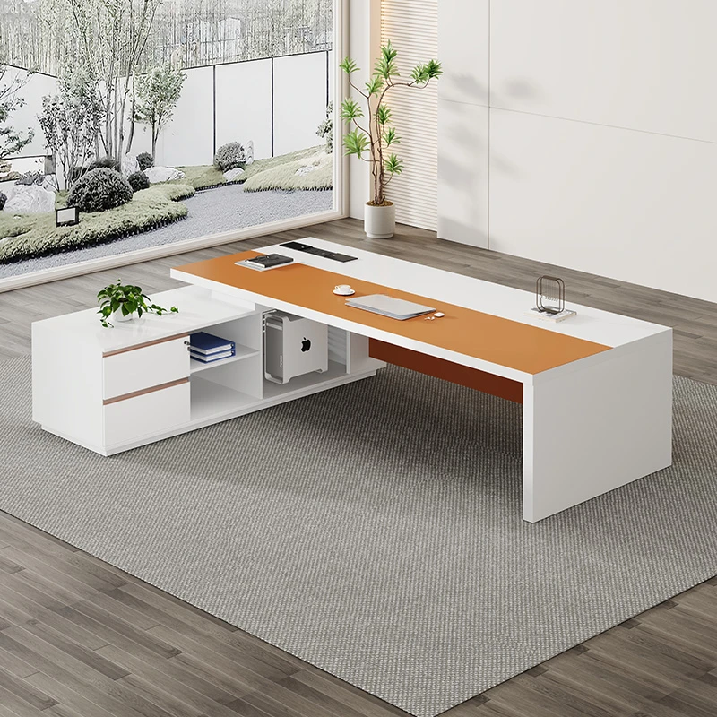 Современный легкий роскошный офисный органайзер l-образной формы с ящиками - Фотография_4