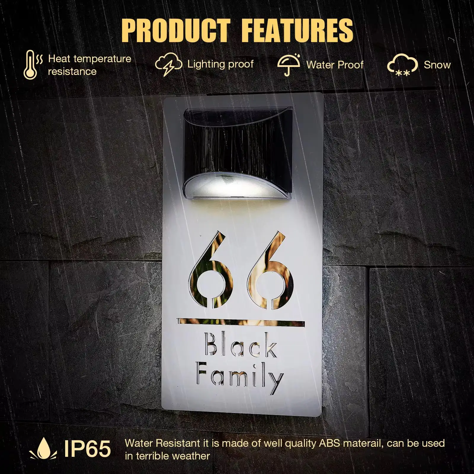 Изготовленный на заказ светодиодный номер дома на солнечной батарее - Фотография_4